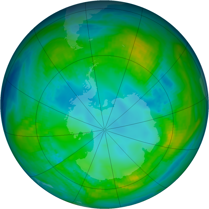 Antarctic ozone map for 07 May 1981